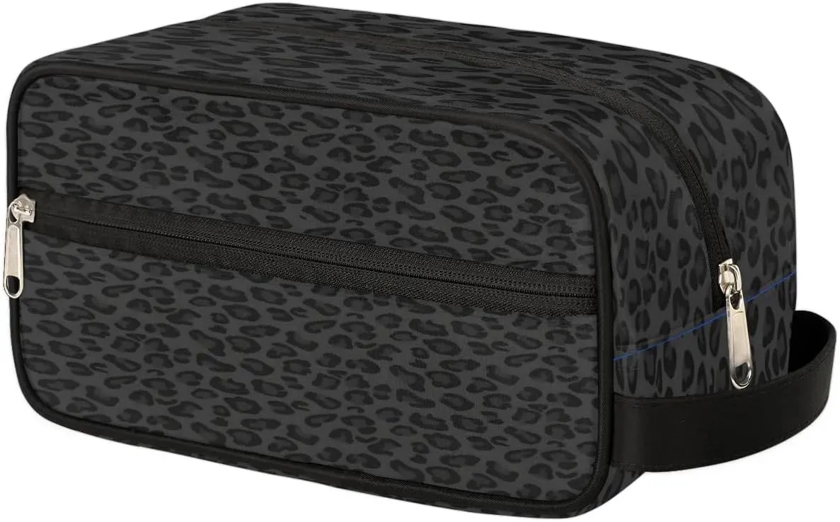 Black Leopard Hanging Toiletry Bag,Travel Hygiene Kits for Boys Mens,Waterproof Makeup Carry-on Bags,Cosmetic Bag,TSA Approved Shave Dopp Kit for Toiletries Shower Bathroom Accessories Gifts