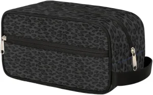 Black Leopard Hanging Toiletry Bag,Travel Hygiene Kits for Boys Mens,Waterproof Makeup Carry-on Bags,Cosmetic Bag,TSA Approved Shave Dopp Kit for Toiletries Shower Bathroom Accessories Gifts