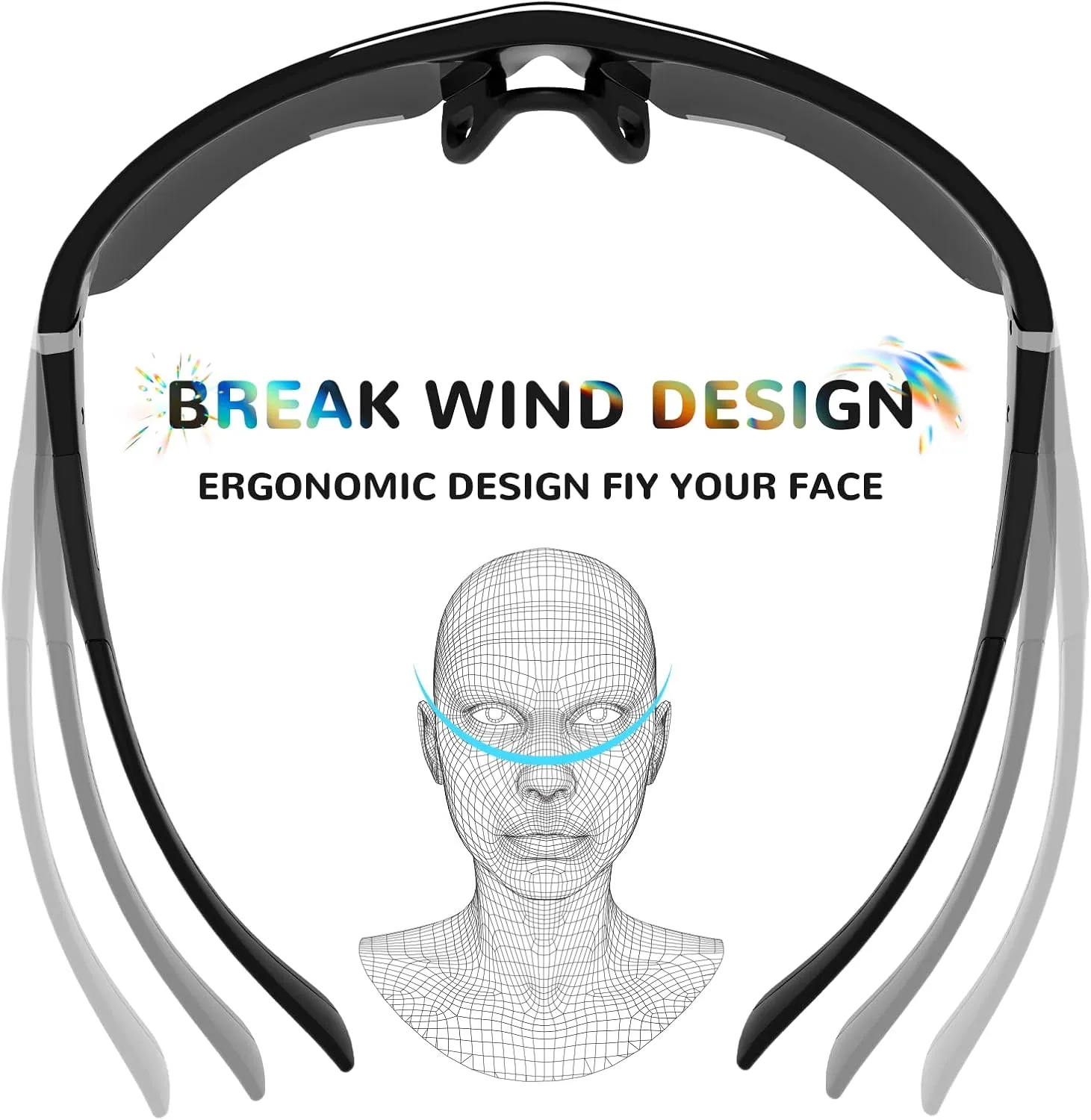 B.N.U.S Sports Sunglasses for men polarized Ultimate UV Protection for Cycling, Running, Baseball, Rowing Outdoor