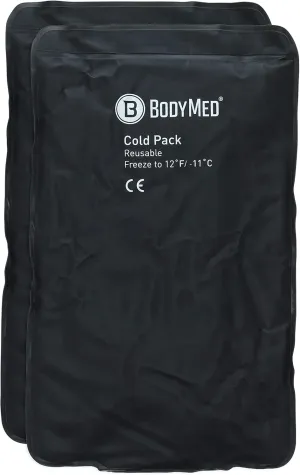 BodyMed Heavy Duty Reusable Urethane Ice Pack (2-Pack) for Knee, Arm, Elbow, Shoulder, Back - Professional Grade Cold Therapy for Injuries, Aches, Swelling, Bruises, Sprains - 12 in. x 7 in. (Half)