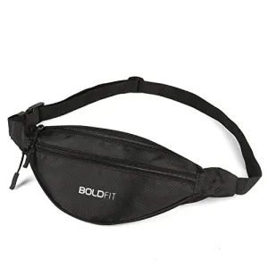 Boldfit Waist Bag for Men Fanny Pack for Women Fanny Pack for Men Waist Bag for Women Chest Bag for Women Waist Pouch for Men Waist Bag for Boys Waist Bags for Girls Fanny Bag - Black