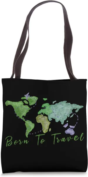 Born To Travel World Map Travel Agent Tote Bag