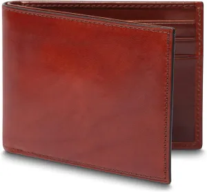 Bosca Men's Italian Old Leather Wallet Full RFID Security Bifold Wallets For Men - 6 Card Slots Full Grain Tanned Leather, Gift Box Included, Dark Brown