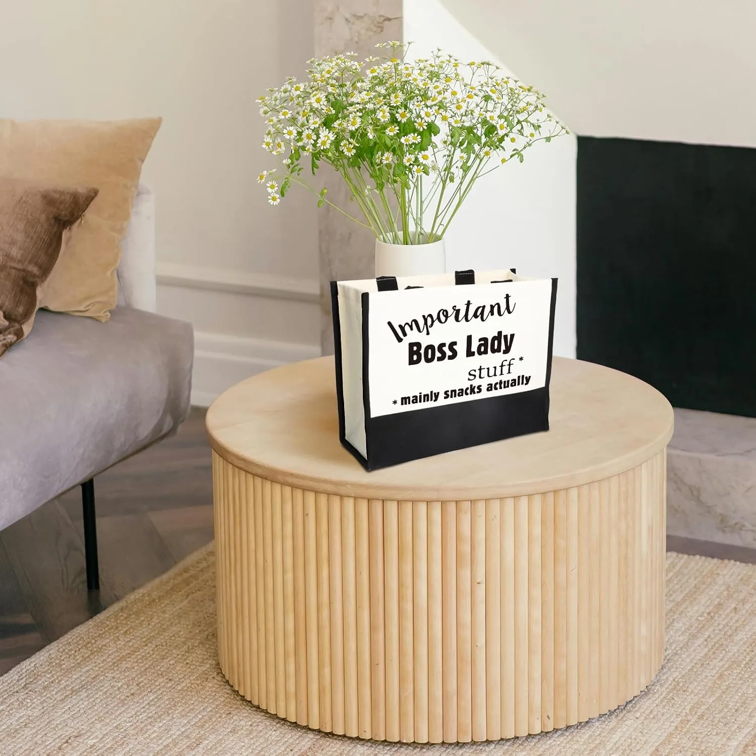 Boss Lady Tote - Casual Reusable Canvas Travel & Beach Bag, Perfect Gifts for Boss Lady's Birthday