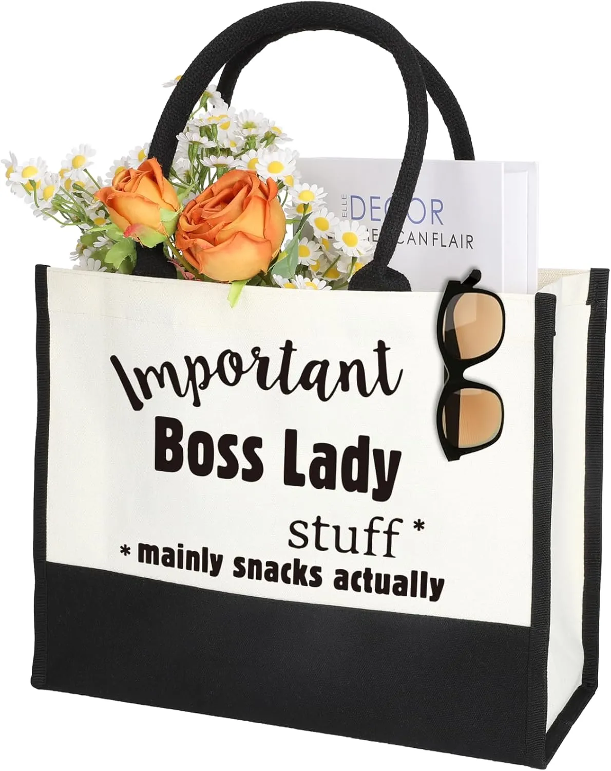 Boss Lady Tote - Casual Reusable Canvas Travel & Beach Bag, Perfect Gifts for Boss Lady's Birthday