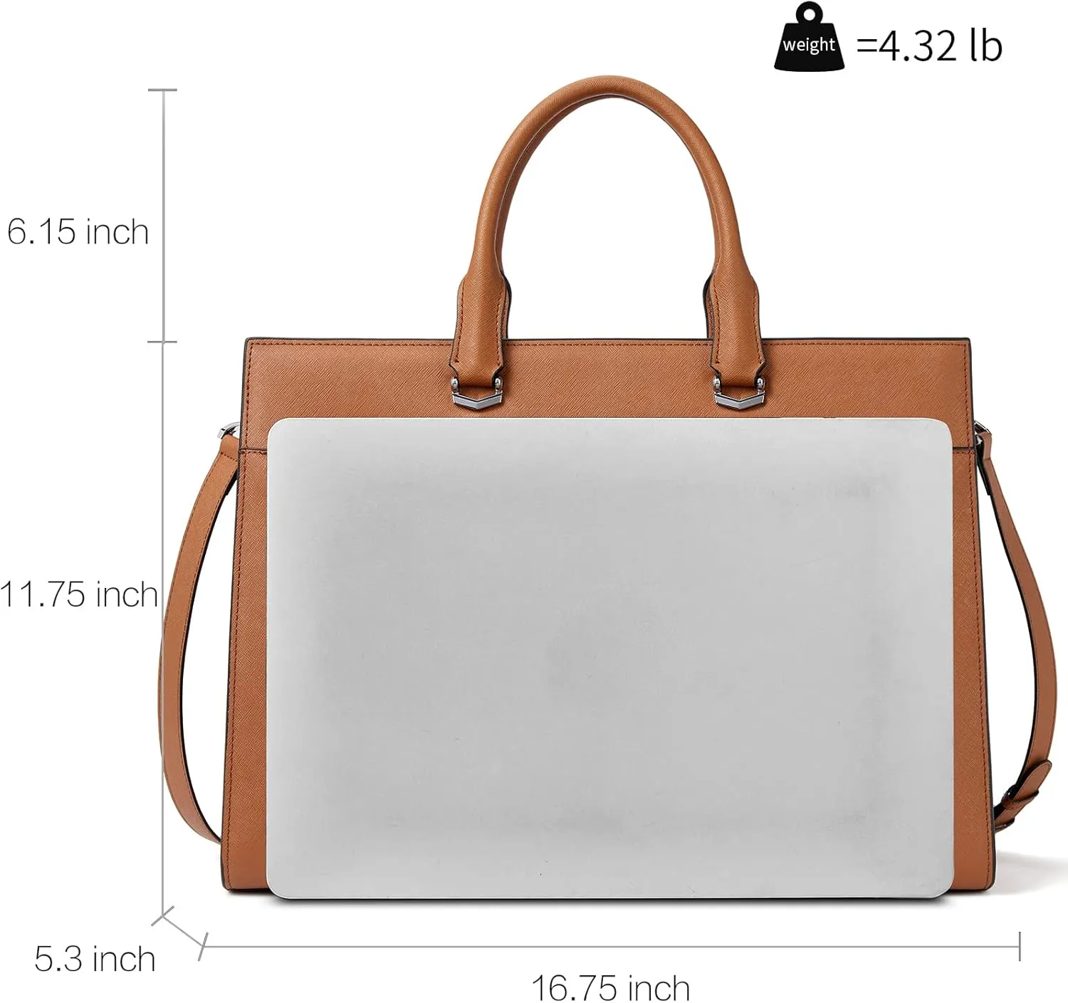 BOSTANTEN Briefcase for Women Laptop Tote 15.6 Inch Genuine Leather Handbag Work Bag Beige