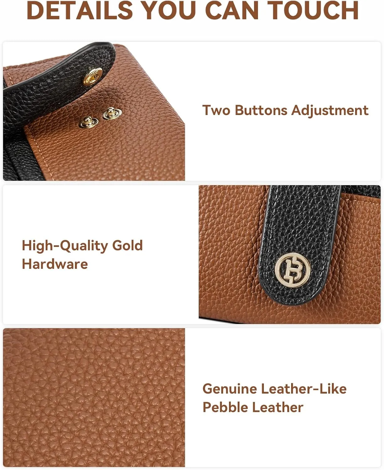 BOSTANTEN Slim Wallet for Women Small RFID Blocking Credit Card Holder Leather Bifold Wallets with Zipper Coin Pocket Black＆Brown