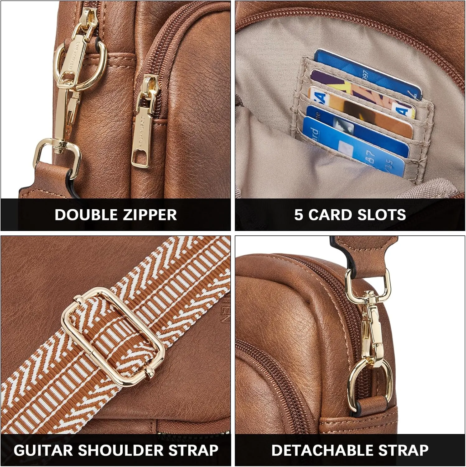 BOSTANTEN Small Crossbody Bags for Women Designer Zip Cell Phone Purse Shoulder Handbags Wallet with Card Slots