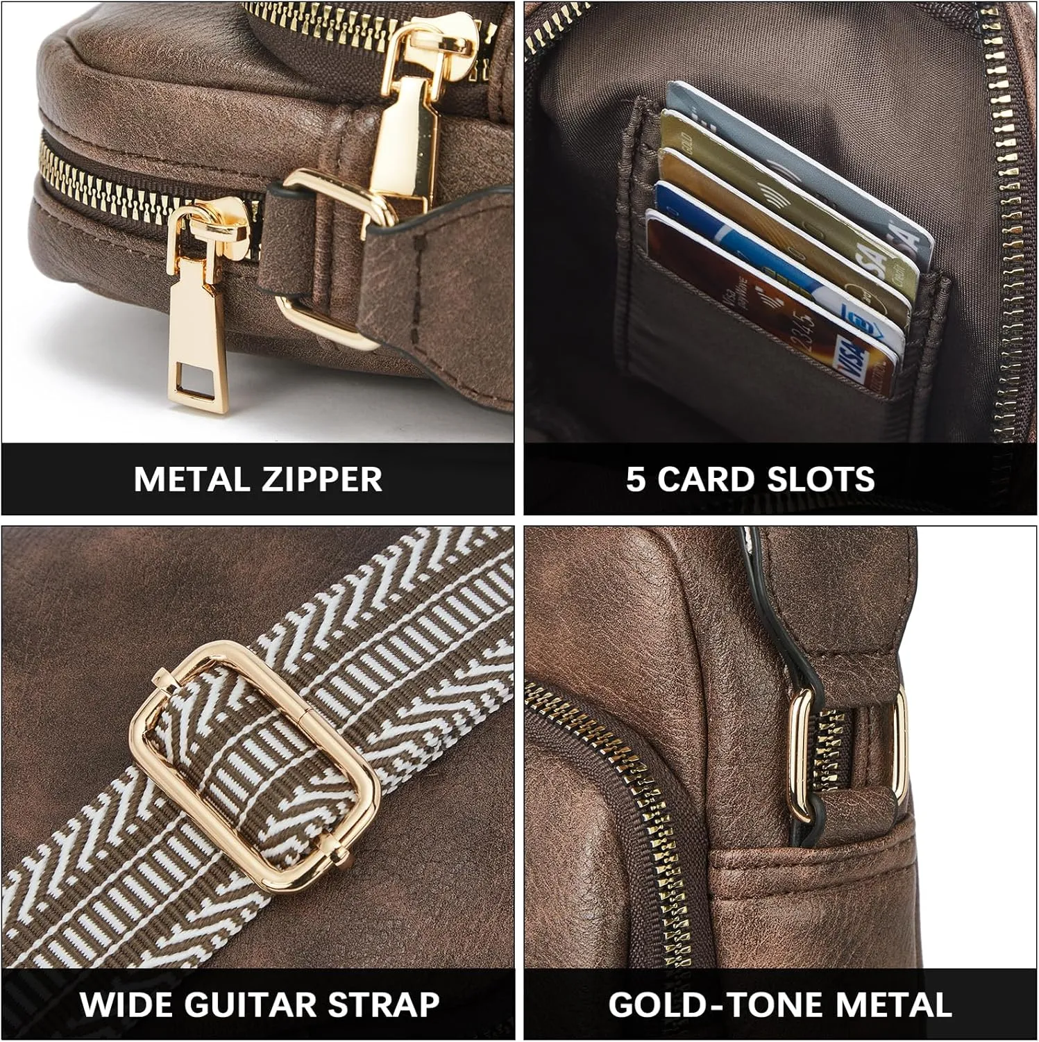 BOSTANTEN Small Crossbody Bags for Women Designer Zip Cell Phone Purse Shoulder Handbags Wallet with Card Slots