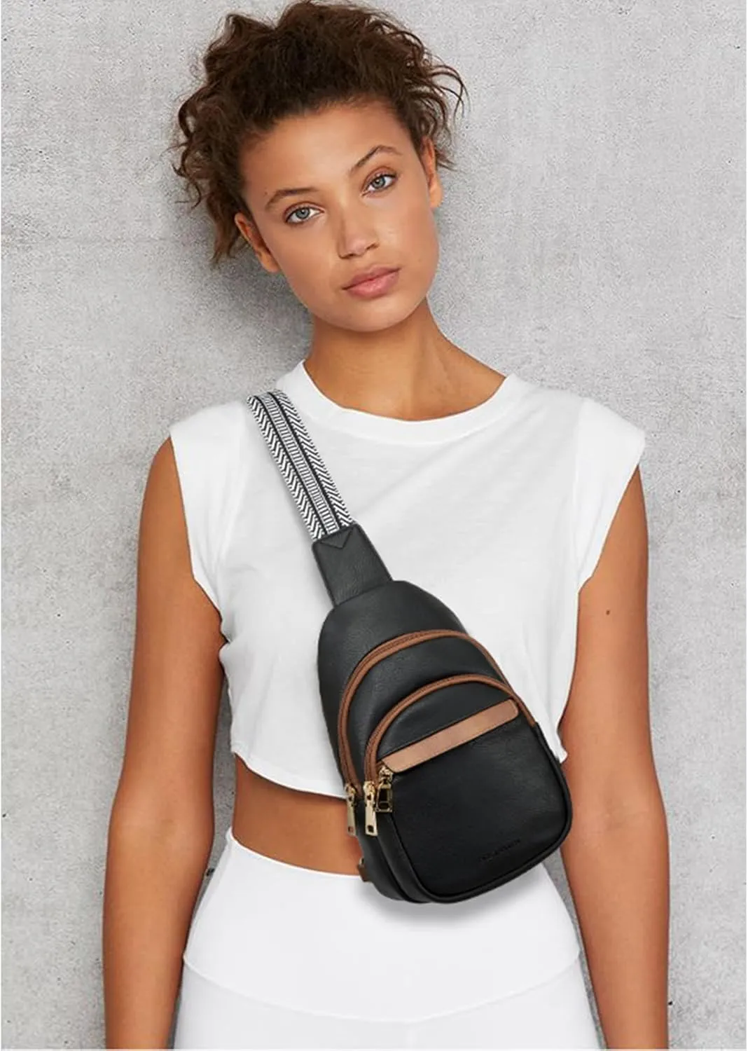 BOSTANTEN Small Sling Bag for Women Leather Crossbody Bags Fanny Pack Chest Bag for Travel
