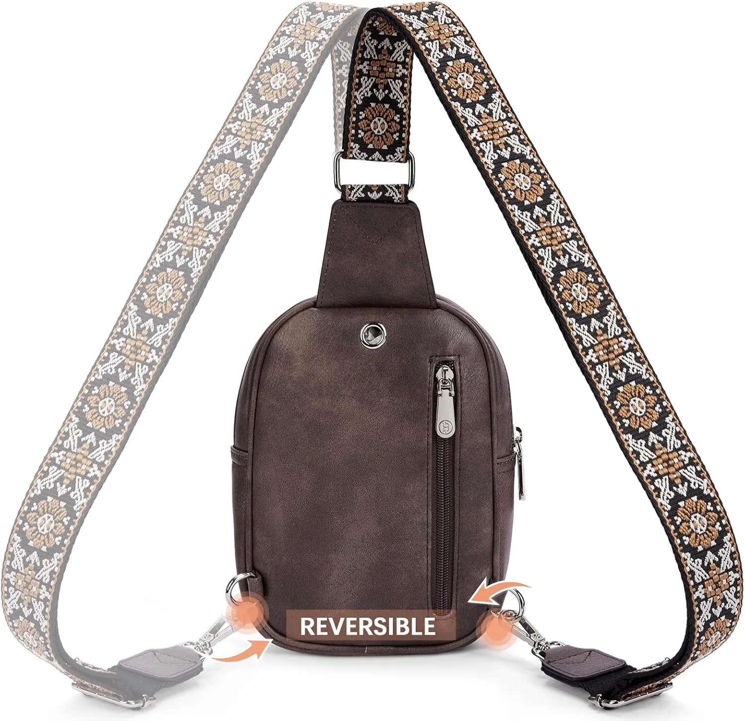 BOSTANTEN Small Sling Bag for Women Leather Crossbody Bags Fanny Pack Chest Bag for Travel