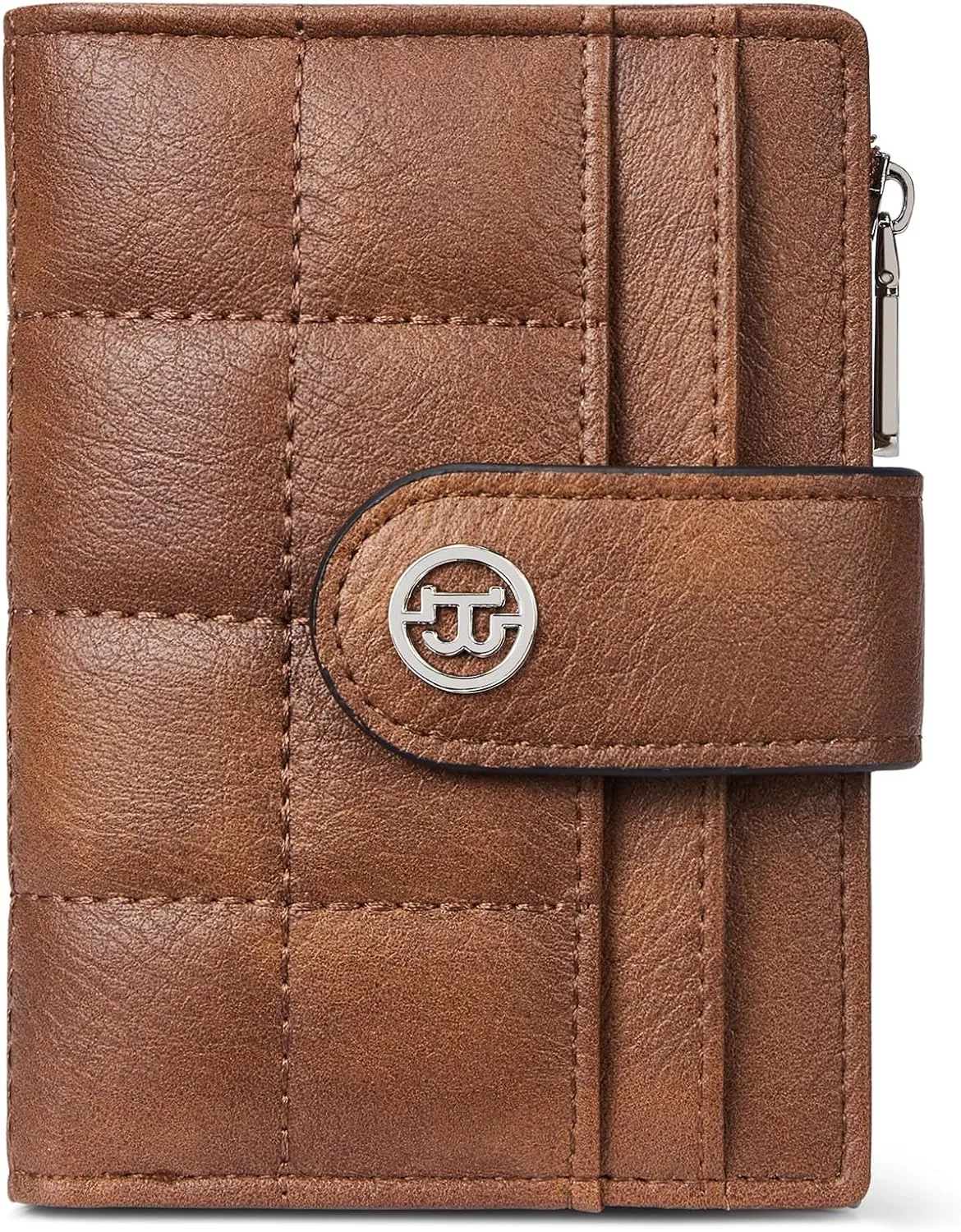 BOSTANTEN Small Wallet for Women Leather RFID Blocking Card Holder Bifold Compact Wallets With Zipper Coin Pocket Brown