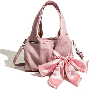 Bow Embellished Large-capacity Tote Shoulder Bag