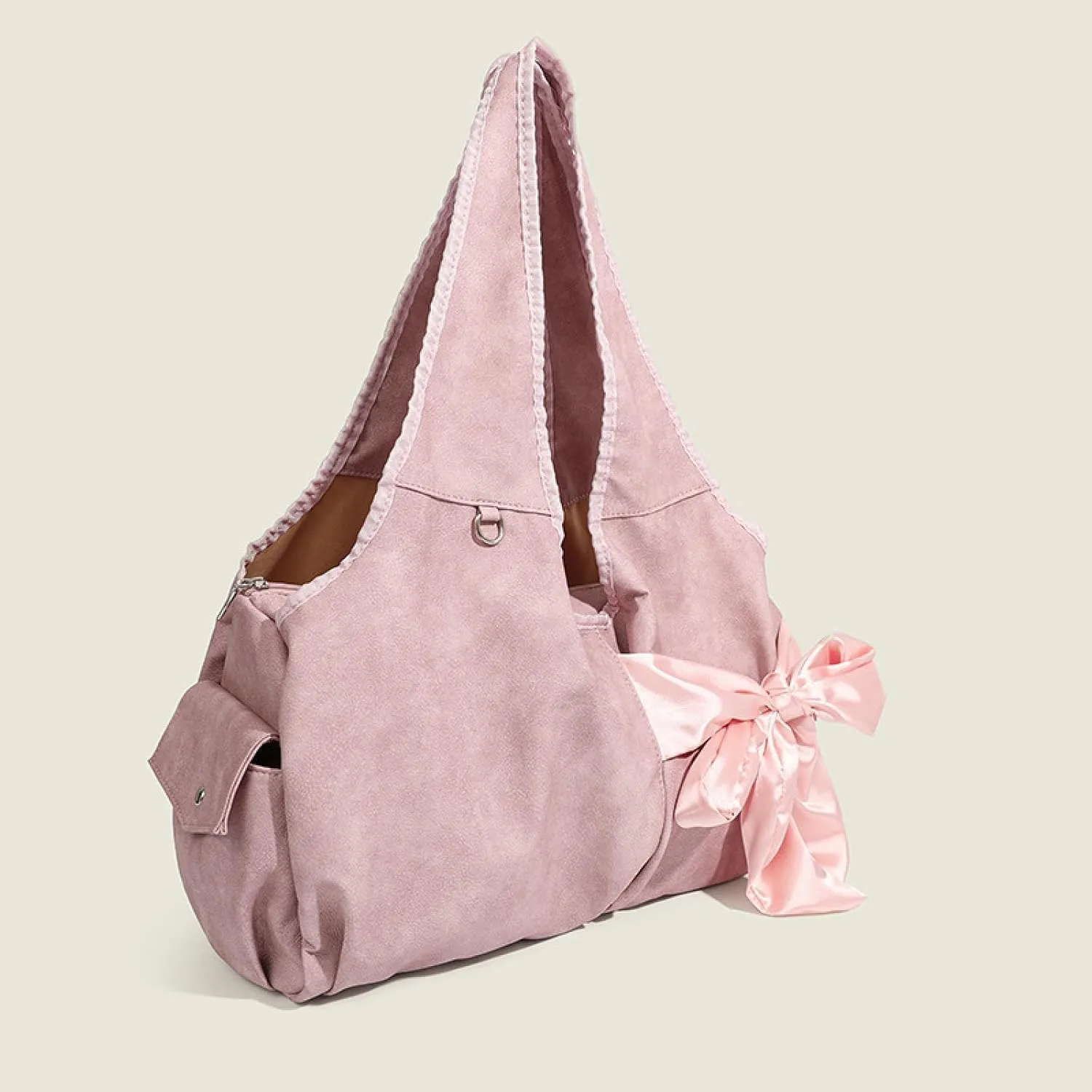 Bow Embellished Large-capacity Tote Shoulder Bag