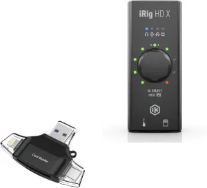 BoxWave Smart Gadget Compatible with IK Multimedia iRig HD X - AllReader SD Card Reader, microSD Card Reader SD Compact USB - Jet Black