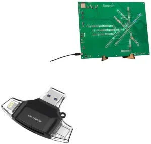 BoxWave Smart Gadget Compatible with Traintrackr Massachusetts Map Trackr - AllReader SD Card Reader, microSD Card Reader SD Compact USB - Jet Black