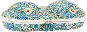 Bra Case Premium Lingerie Travel Bag Zip Underwear Organizer Bag for A-C Cup (Green Plaid)