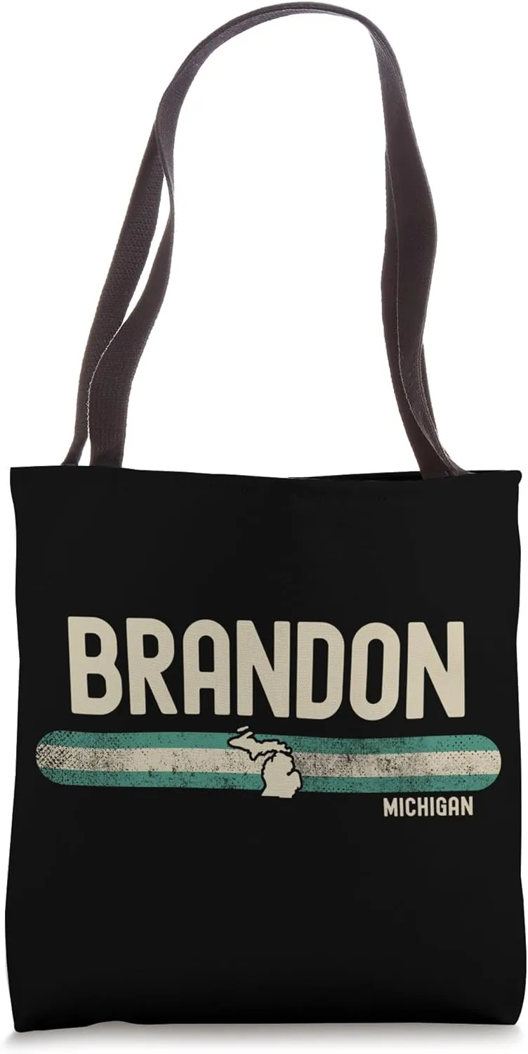 Brandon MI | Michigan | Travel & 80s Style Tote Bag