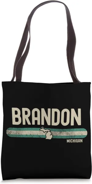 Brandon MI | Michigan | Travel & 80s Style Tote Bag