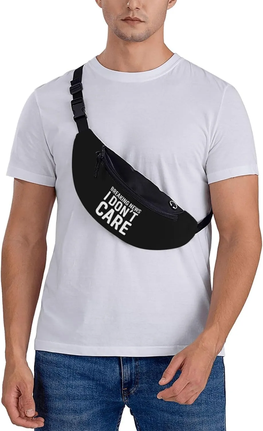 Breaking News I Don'T Care Leisure Waist Bag Outdoor Sports Running Waist Bag Business Travel Mobile Phone Bag