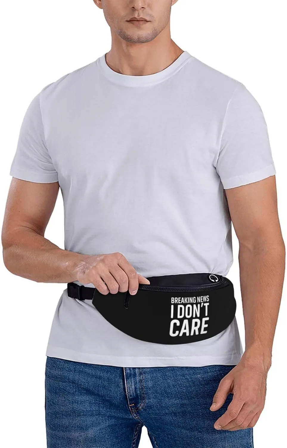 Breaking News I Don'T Care Leisure Waist Bag Outdoor Sports Running Waist Bag Business Travel Mobile Phone Bag