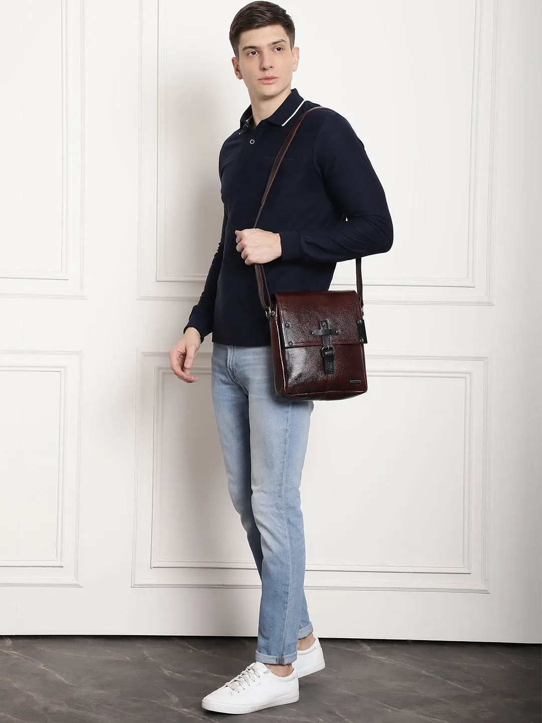 Brown Leather Crossbody bags FL500