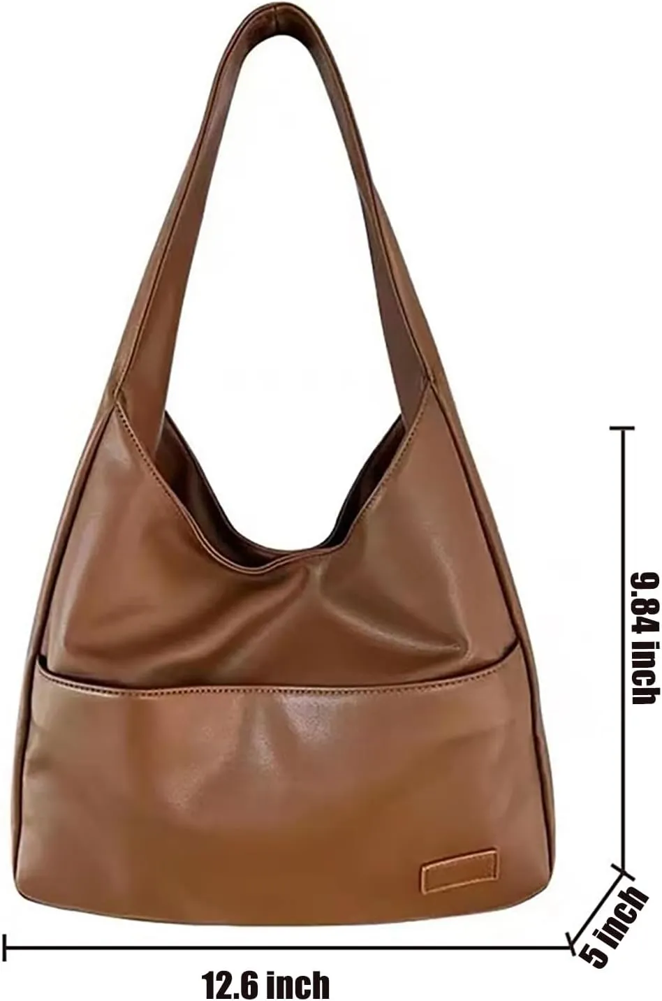 Brown Leather Tote Bag - Large Capacity Women's Everyday Hobo Weekender Purse