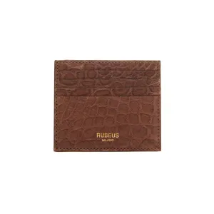 Brown Matt Crocodile Credit Card Holder