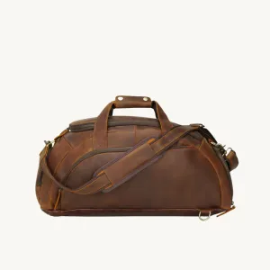 ﻿Brown Trove Leather Duffel Bag