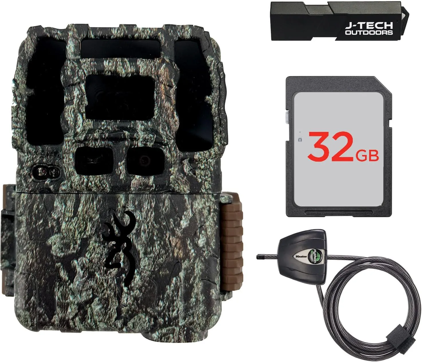 Browning Dark Ops DCL Nano Trail Game Camera Bundle Includes 32GB Memory Card with J-TECH Card Reader and Python Lock (26MP) | BTC6DCLN