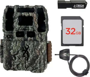 Browning Dark Ops DCL Nano Trail Game Camera Bundle Includes 32GB Memory Card with J-TECH Card Reader and Python Lock (26MP) | BTC6DCLN