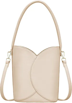 Bucket Bag for Women Vegan Leather Handbags with Removable Strap Small Shoulder Purse Crossbody Totes Bags