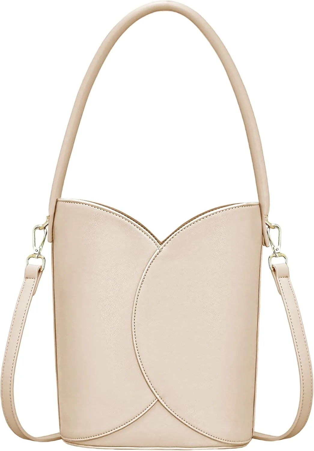 Bucket Bag for Women Vegan Leather Handbags with Removable Strap Small Shoulder Purse Crossbody Totes Bags