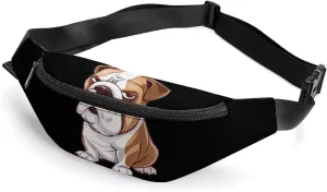 Bull Dog Fuck You Crossbody Fanny Pack Waist Packs Adjustable Shoulder Bags Sling Bag for Hiking Running Cycling