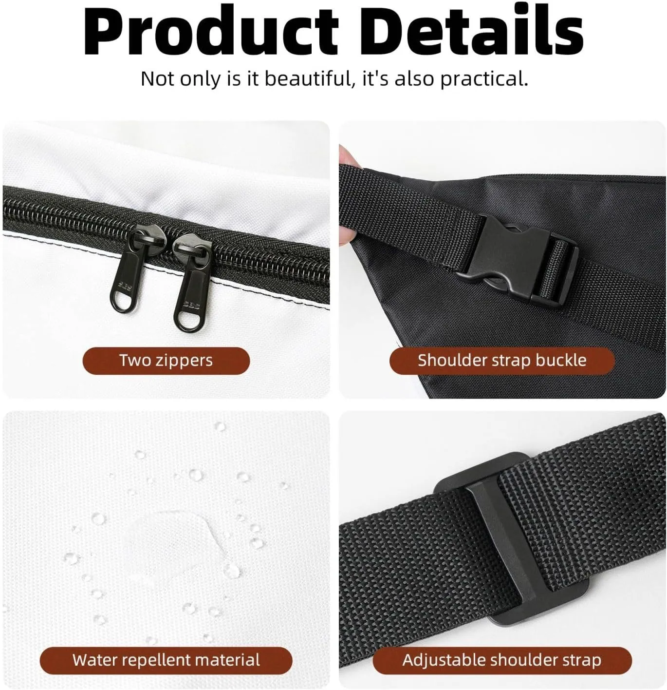 Bunny Rosette Multi-Purpose Fanny Pack and Crossbody Bag - High Capacity with Zipper Pockets, Ideal for Men and Women