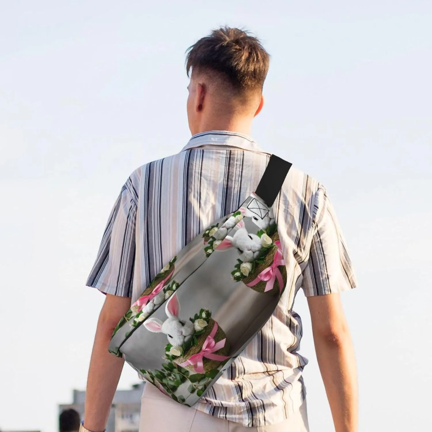 Bunny Rosette Multi-Purpose Fanny Pack and Crossbody Bag - High Capacity with Zipper Pockets, Ideal for Men and Women