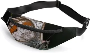 Butterfly on Green Plant Fanny Pack for Women Men Waist Bag Waterproof Belt Bag with Adjustable Strap