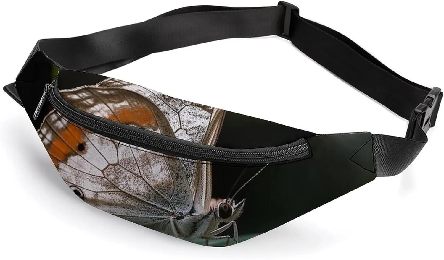 Butterfly on Green Plant Fanny Pack for Women Men Waist Bag Waterproof Belt Bag with Adjustable Strap