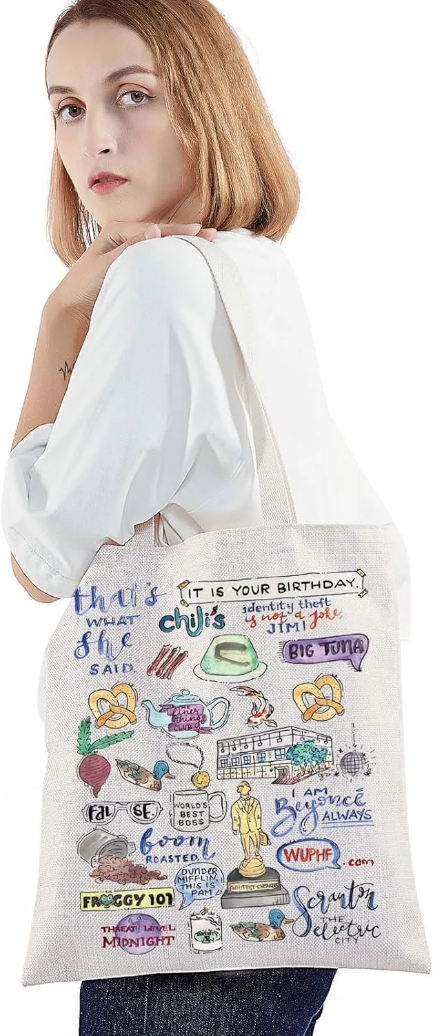 BWKTOP The Office Tote Bag - Michael And Dwight Fans Gift - Shoulder Bag - Themed Merchandise