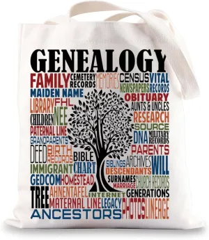 BWWKTOP Genealogist Tote Bag Genealogy Gifts Historian Researcher Shoulder Bag Family Historian Gifts