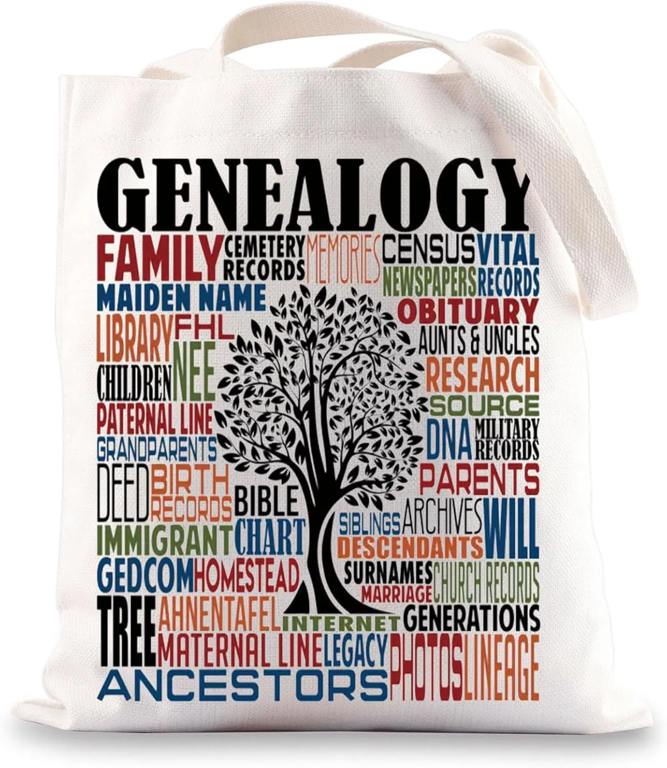 BWWKTOP Genealogist Tote Bag Genealogy Gifts Historian Researcher Shoulder Bag Family Historian Gifts