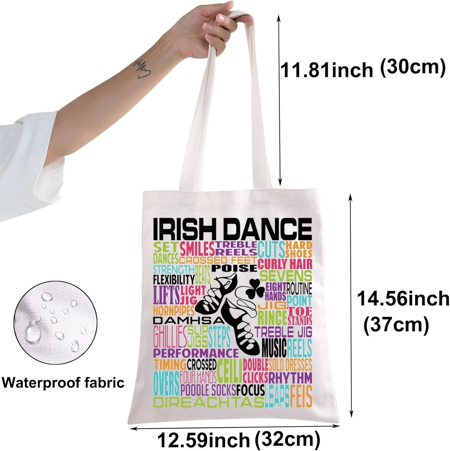 BWWKTOP Irish Dancer Tote Bag - Shoulder Bag for Irish Dancing Gifts