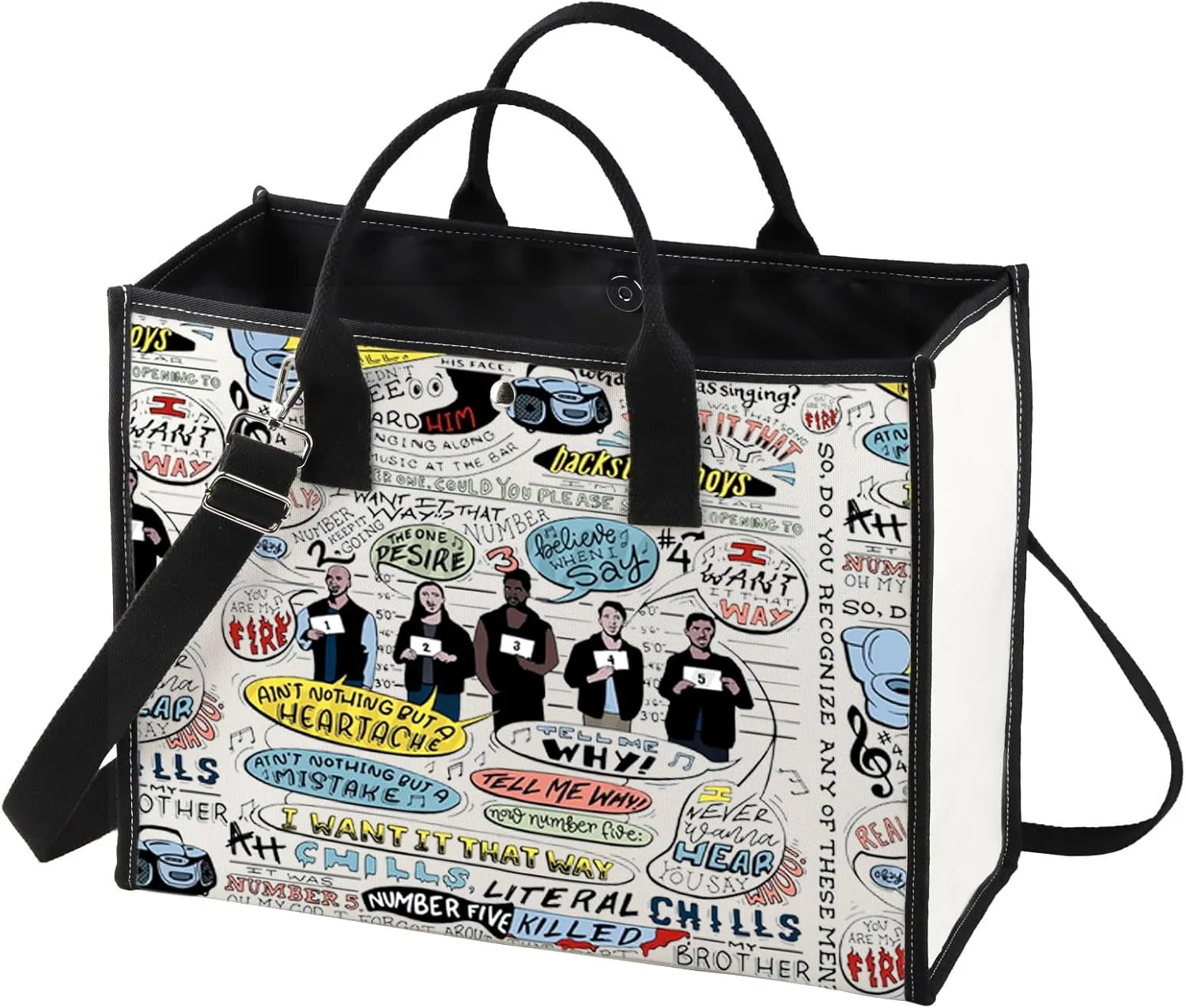 BWWKTOP Jake Peralta Comedy TV Show Tote Bag Jack Fans Gifts I Want It That Way Inspired Shoulder Bag Ray Holt 99 Merchandise