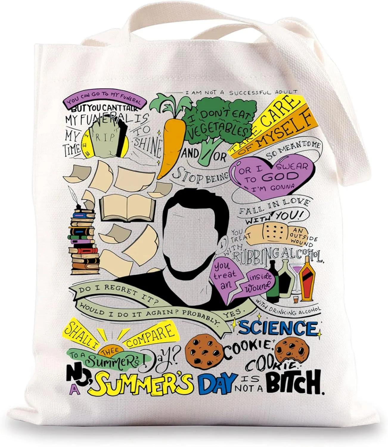 BWWKTOP Nick Miller Canvas Tote Bag Nick Miller Fans Gifts TV Show Inspired Shoulder Bag Nick Merchandise(Summer Day TG)