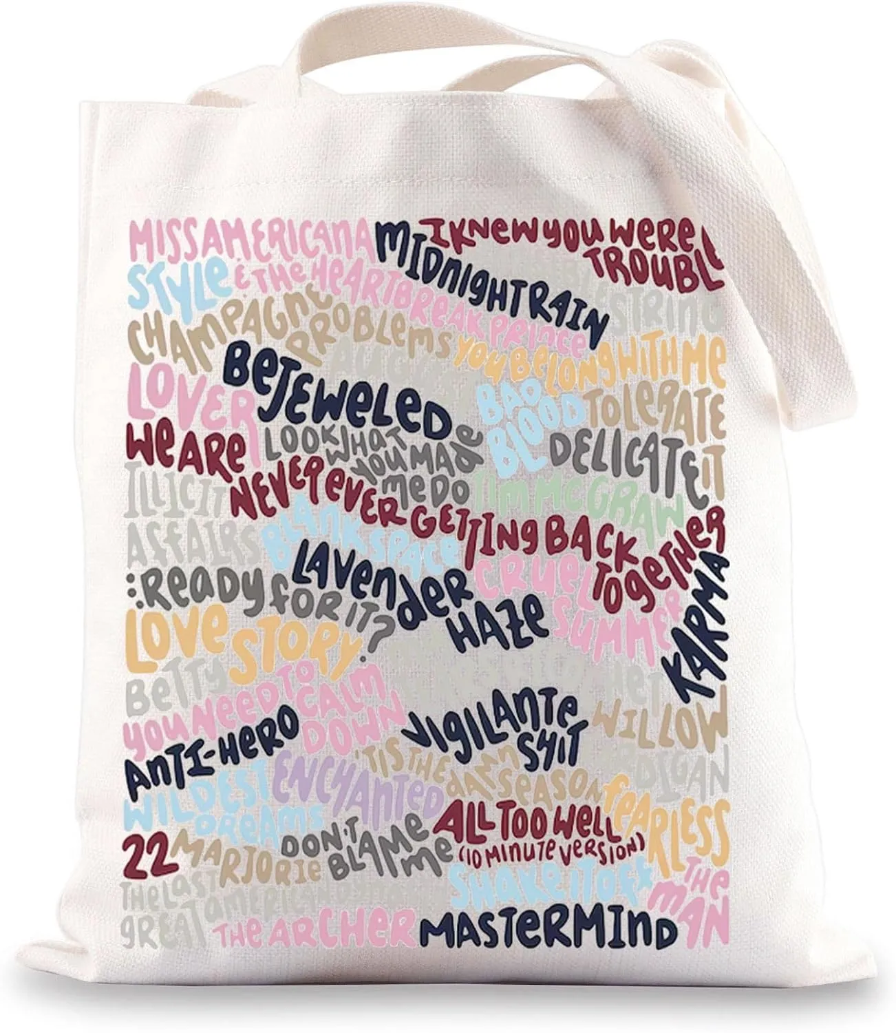 BWWKTOP Singer Album Canvas Tote Bag Concert Gifts Song Lyrics Shoulder Bag Merchandise