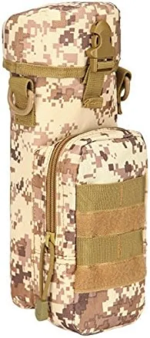 Camping And Cycling Outdoor Waist Pack Water Kettle Bag Hanging Bag Crossbody Belt Bag Multifunctional Shoulder Bag (Desert Camouflage)