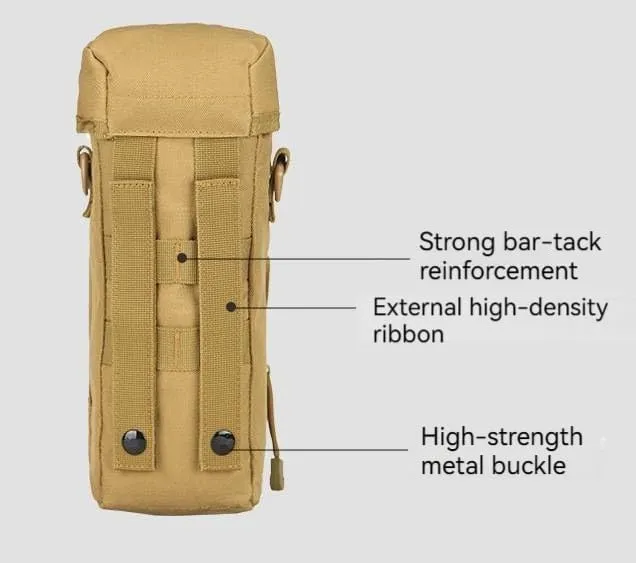 Camping And Cycling Outdoor Waist Pack Water Kettle Bag Hanging Bag Crossbody Belt Bag Multifunctional Shoulder Bag (Soil color)