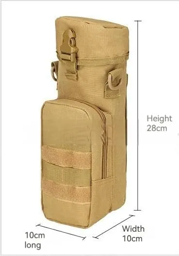 Camping And Cycling Outdoor Waist Pack Water Kettle Bag Hanging Bag Crossbody Belt Bag Multifunctional Shoulder Bag (Soil color)