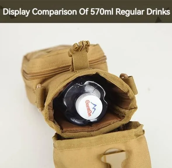 Camping And Cycling Outdoor Waist Pack Water Kettle Bag Hanging Bag Crossbody Belt Bag Multifunctional Shoulder Bag (Soil color)