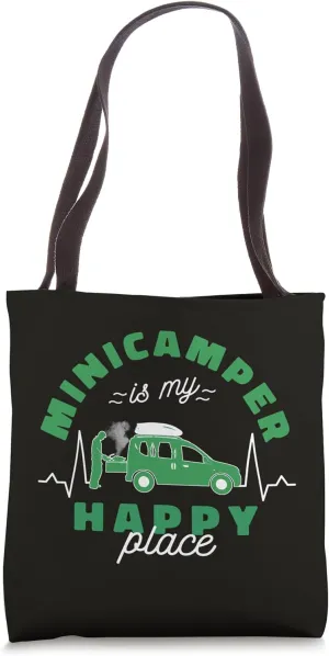 Camping-Camper Microcamper Travel-Caravan Happy Minicamper Tote Bag